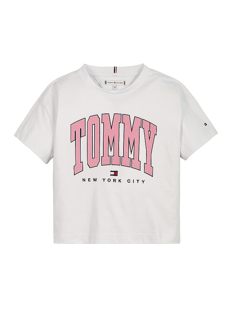 TOMMY HILFIGER Mädchen T-Shirt Cropped Fit weiß | 152